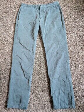 A.P.C. Rue Madame Paris Teal Cotton 32" Pants Men's 32